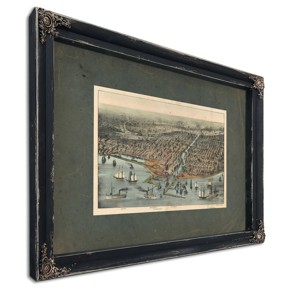 Chicago as it Was — Ebony Framed Canvas Print | Bella Frye