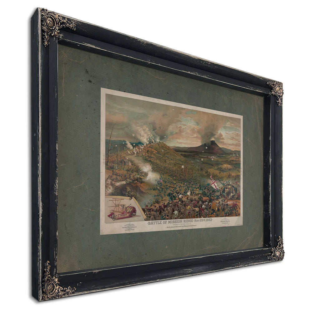 Battle of Mission Ridge Nov 25th 1863 1886 — Ebony Framed Canvas Print | Bella Frye