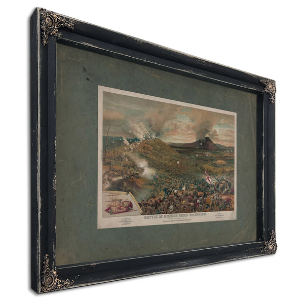 Battle of Mission Ridge Nov 25th 1863 1886 — Ebony Framed Canvas Print | Bella Frye