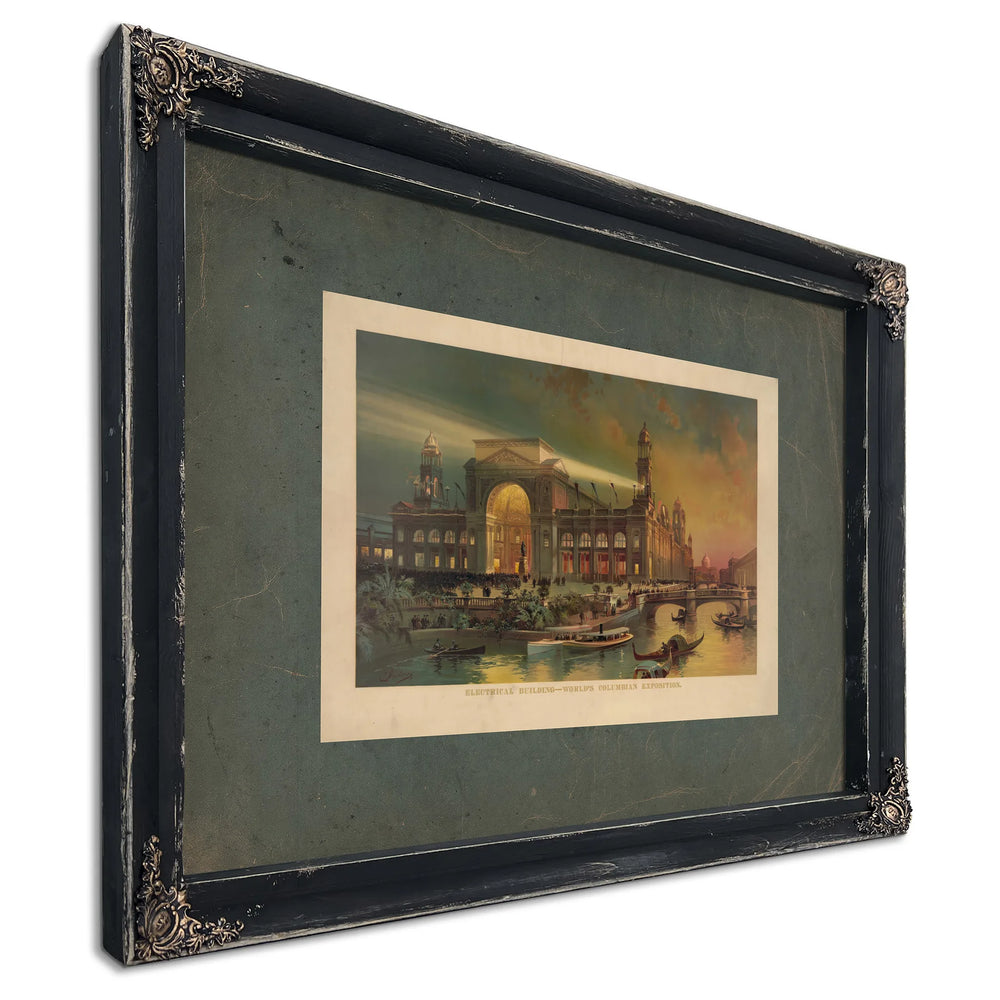 Electrical Building Worlds Columbian Exposition 1892 — Ebony Framed Canvas Print | Bella Frye