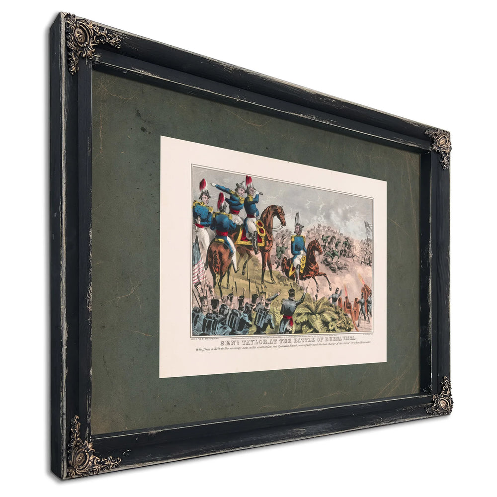 General Taylor at the Battle of Buena Vista 1847 — Ebony Framed Canvas Print | Bella Frye