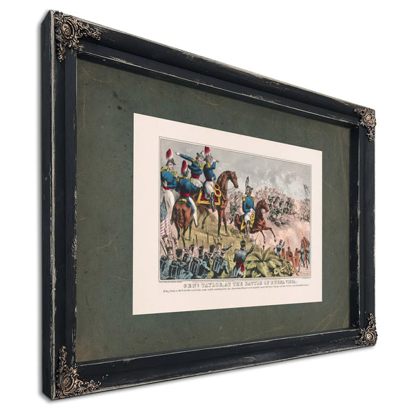 General Taylor at the Battle of Buena Vista 1847 — Ebony Framed Canvas Print | Bella Frye