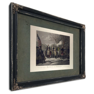 General Washington Standing With Johann De Kalb Baron Von Steuben Kazimierz — Ebony Framed Canvas Print | Bella Frye