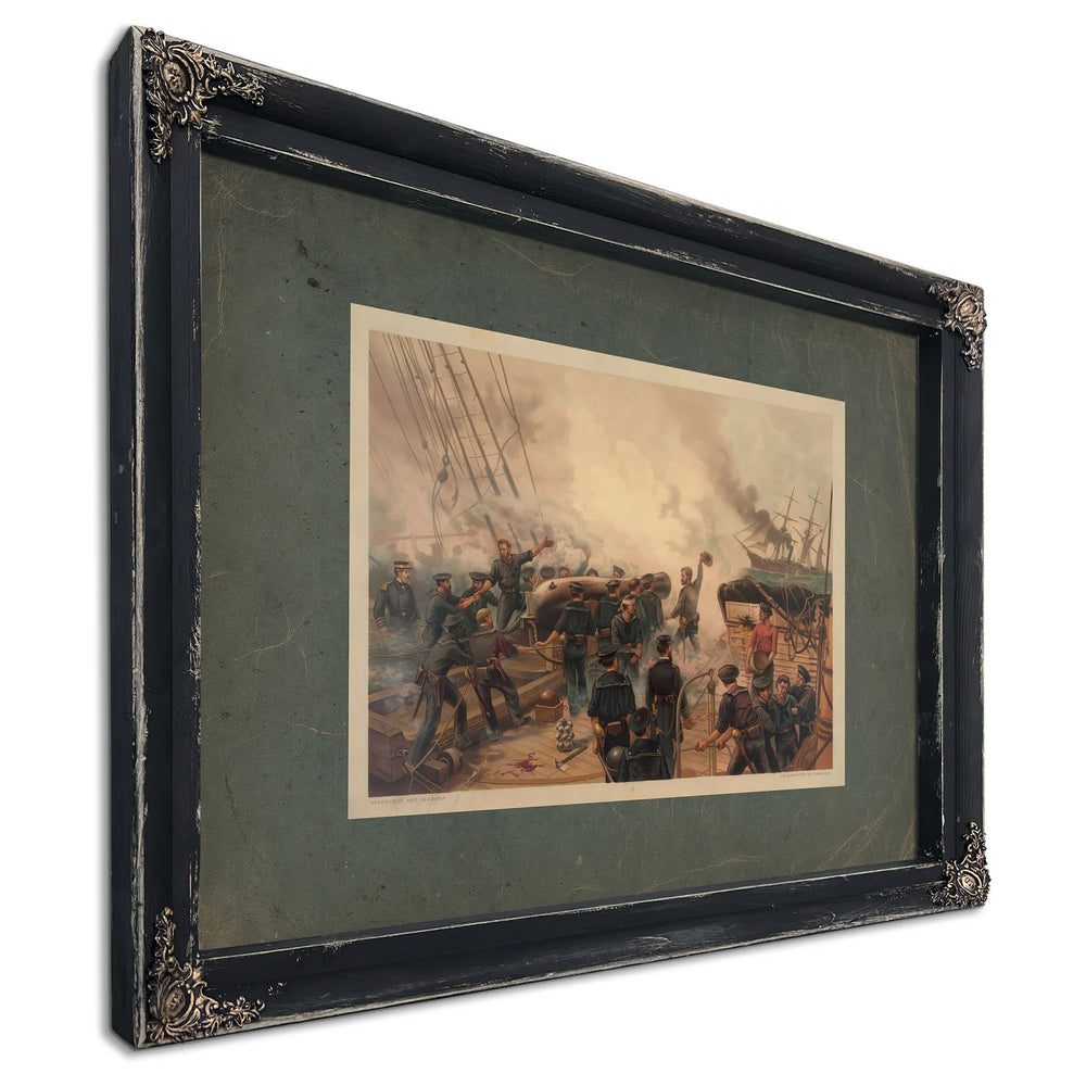 Kearsarce and Alabama 1887 — Ebony Framed Canvas Print | Bella Frye