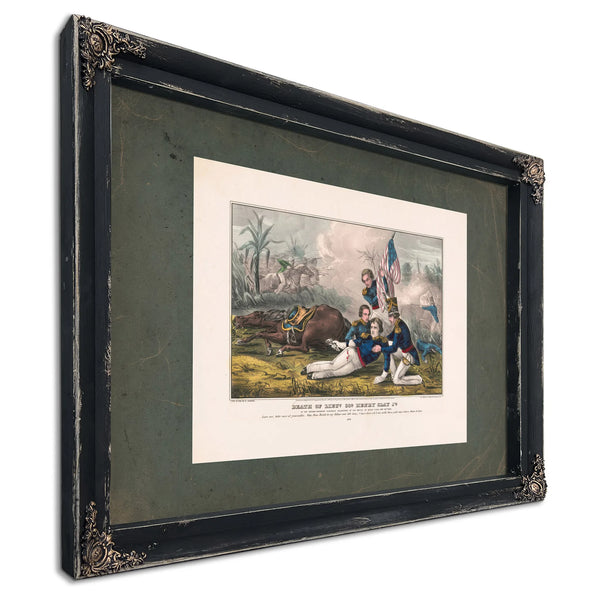 Death of Lieut Col Henry Clay Jr of the Second Regiment Kewntucky Volunteers — Ebony Framed Canvas Print | Bella Frye