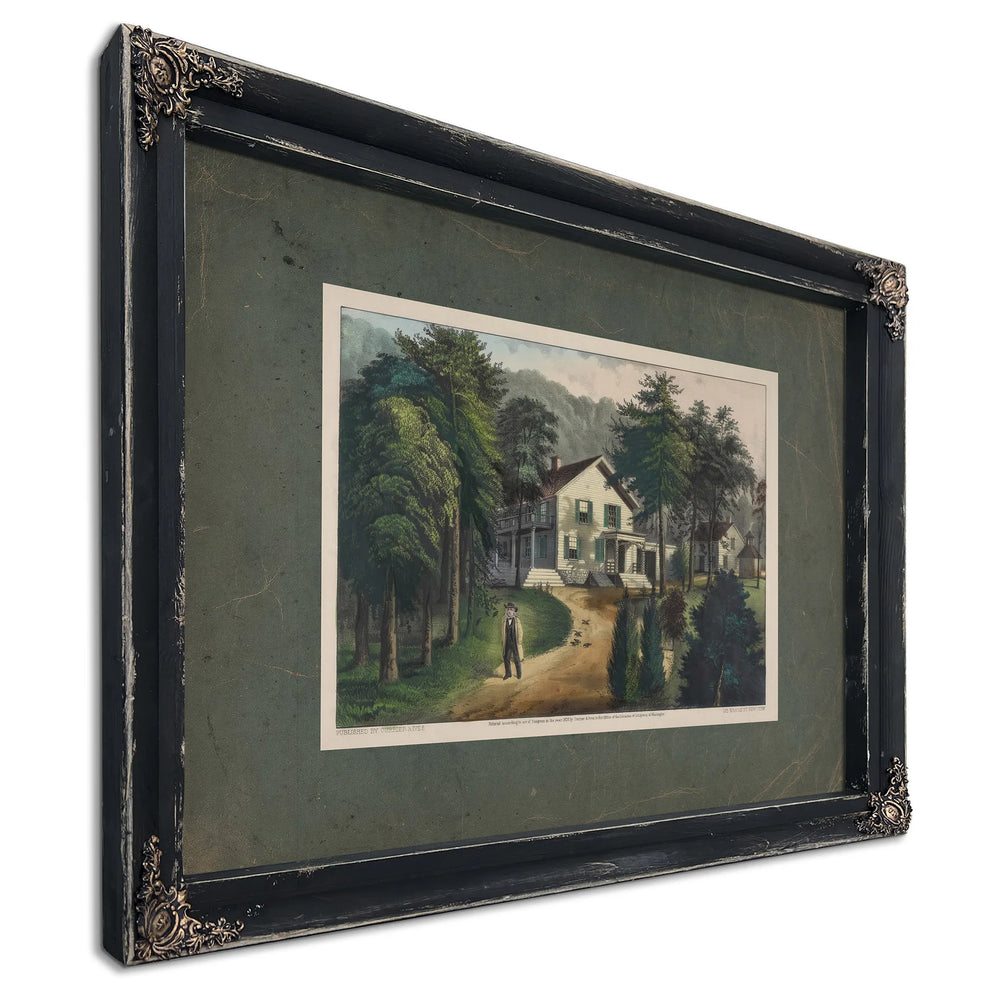 Chappaqua Farm West Chester County Ny the Residence of the Hon Horace Greely — Ebony Framed Canvas Print | Bella Frye