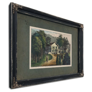 Chappaqua Farm West Chester County Ny the Residence of the Hon Horace Greely — Ebony Framed Canvas Print | Bella Frye