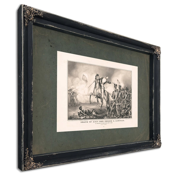 Death of Adjutant General George S Lincoln 1847 — Ebony Framed Canvas Print | Bella Frye
