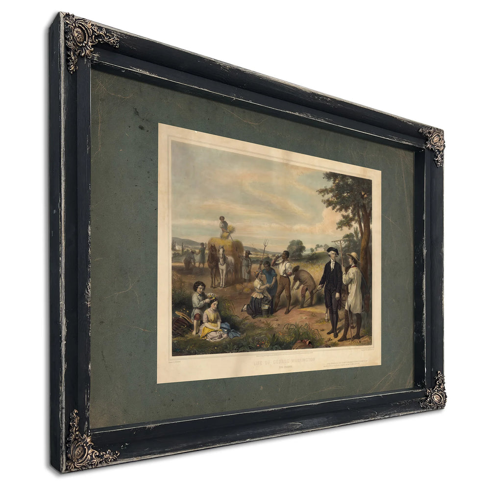 Life of George Washingtonthe Farmer 1854 — Ebony Framed Canvas Print | Bella Frye