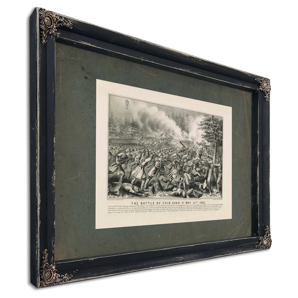 Battle of Fair Oaks Va May 31st 1862 1862 — Ebony Framed Canvas Print | Bella Frye