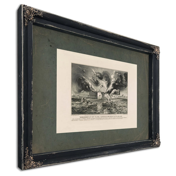 Bombardment of Fort Pulaski Cockspur Island Geo 1th 11th of April 1862 186 — Ebony Framed Canvas Print | Bella Frye
