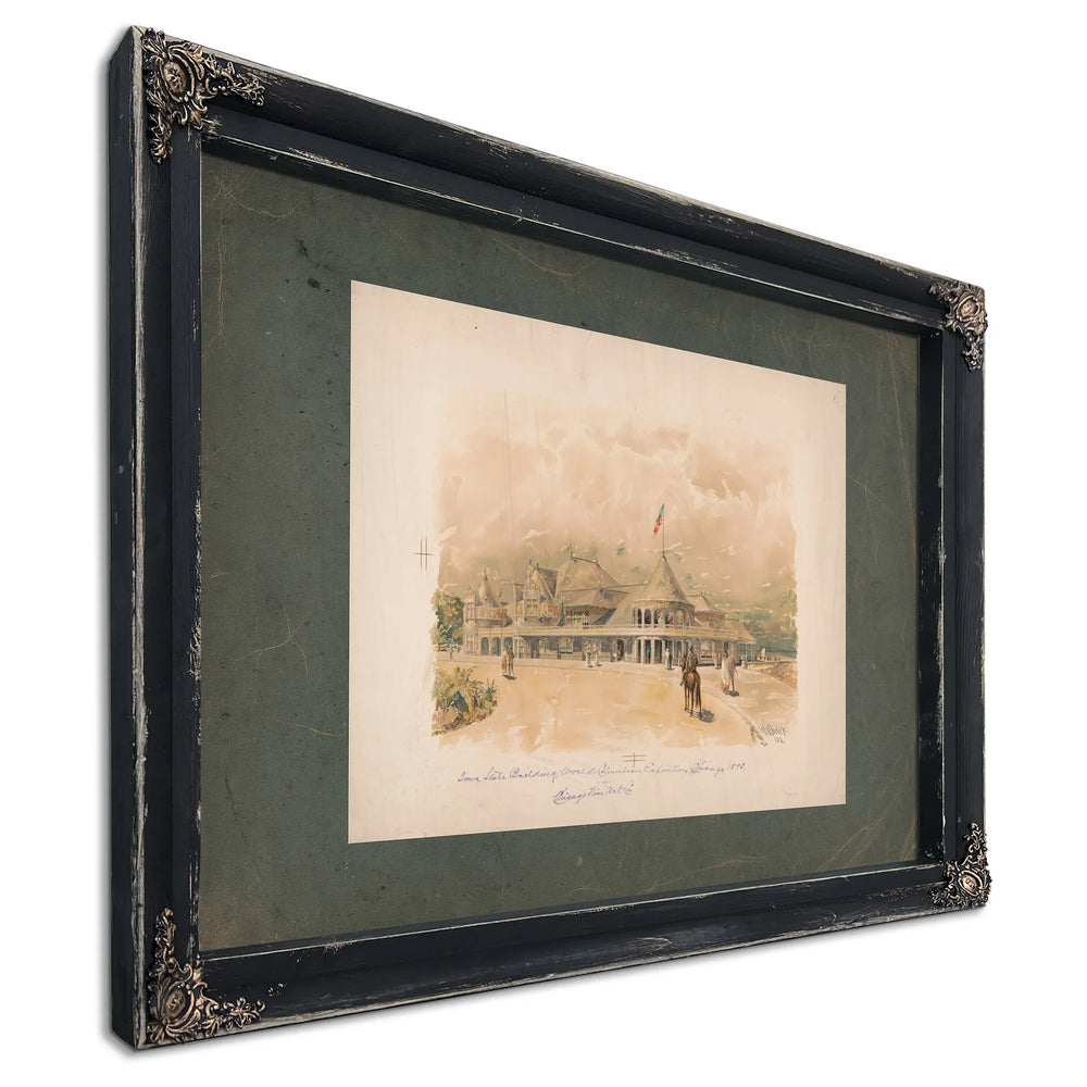 Iowa State Building World Columbian Exposition Chicago 1893 1892 — Ebony Framed Canvas Print | Bella Frye