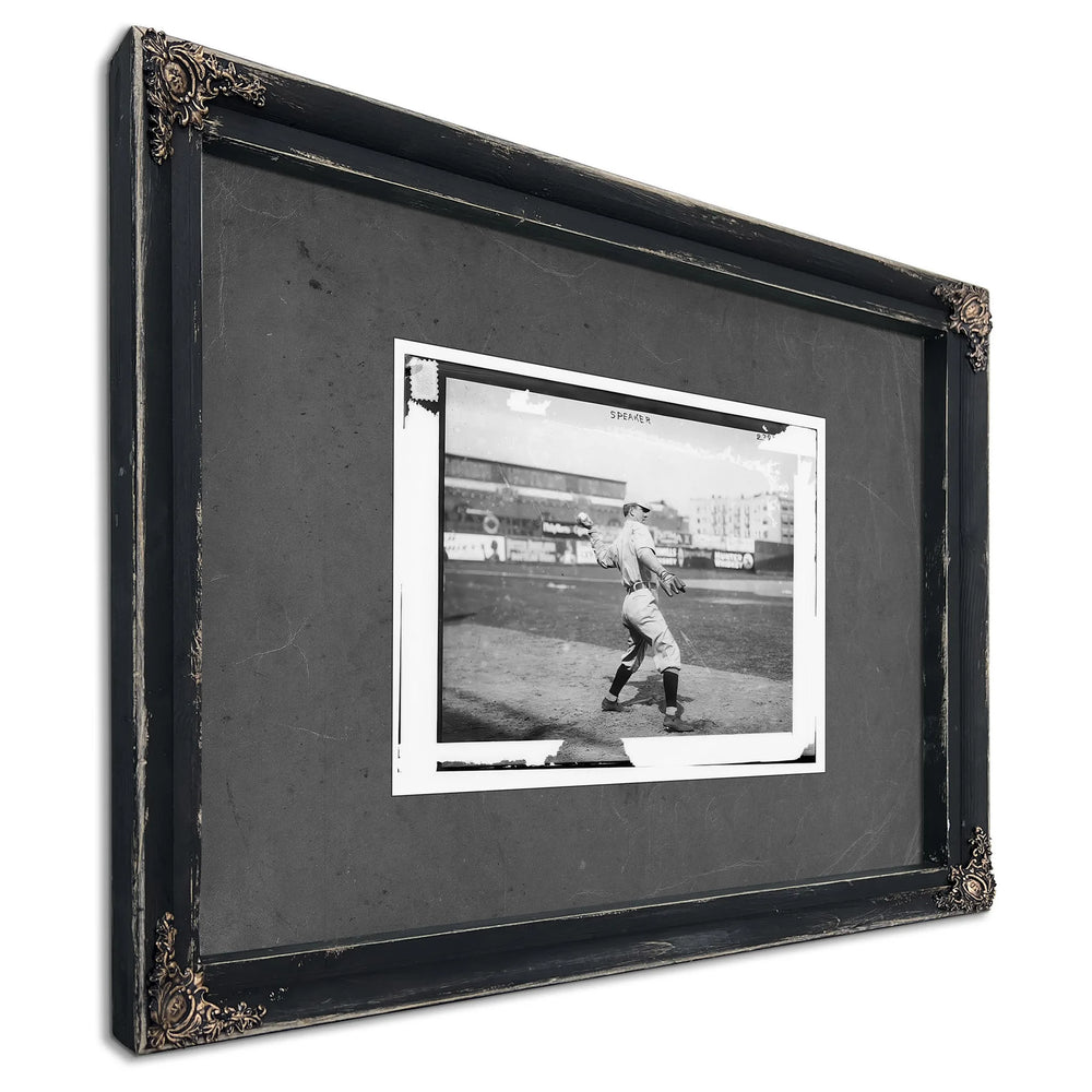 Tris Speaker Boston Al Baseball — Ebony Framed Canvas Print | Bella Frye