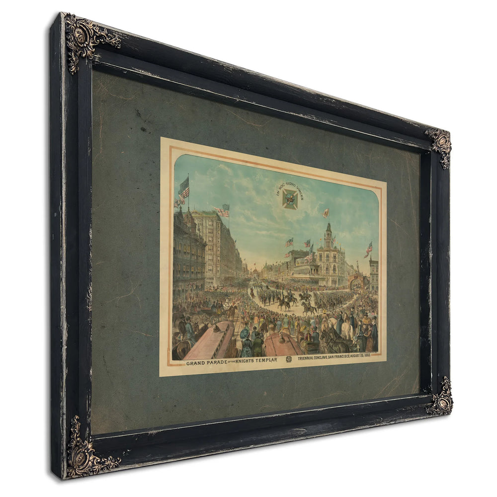 Grand Parade of the Knights Templar Triennial Conclave San Francisco August — Ebony Framed Canvas Print | Bella Frye