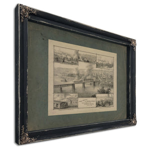 Great Battle of Homestead Defeat and Capgture of the Pinkerton Invaders July — Ebony Framed Canvas Print | Bella Frye