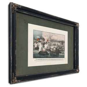 Bombardment and Capture of Fort Hindman Arkansas Post Ark Jany 11th 1863 186 — Ebony Framed Canvas Print | Bella Frye