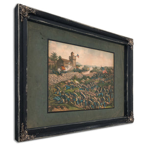 Charge of the 24th and 25th Colored Infantry and Rescue of Rough Riders at S — Ebony Framed Canvas Print | Bella Frye