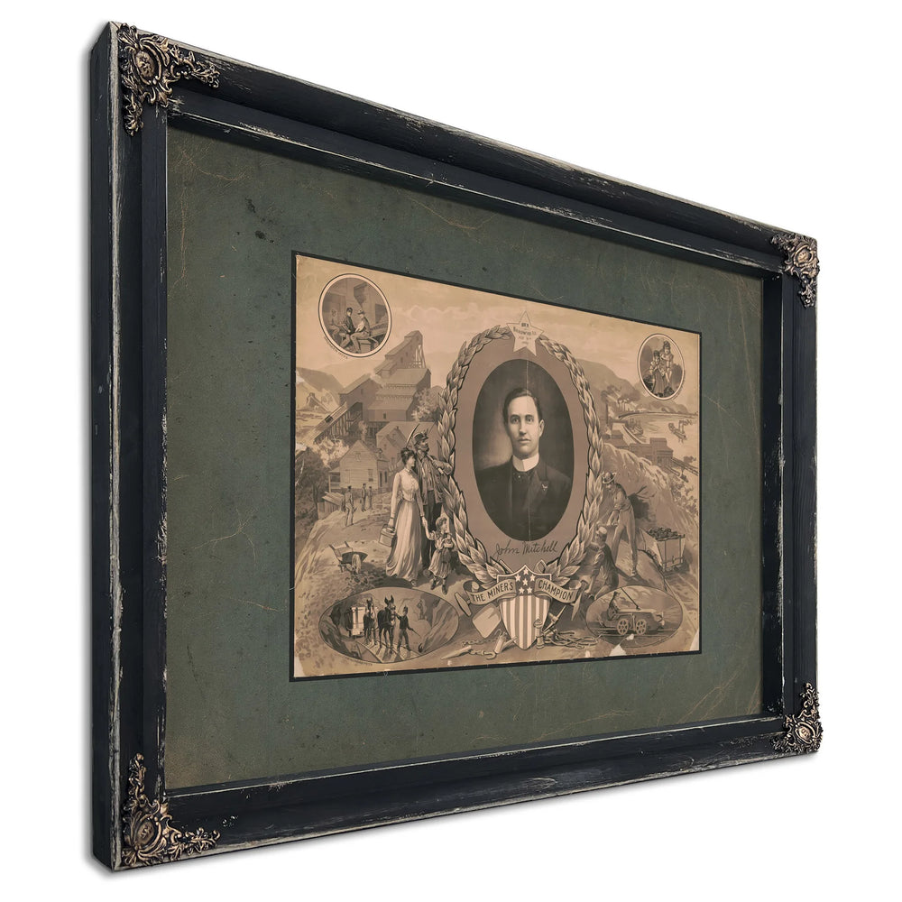 John Mitchell the Miners Champion 193 — Ebony Framed Canvas Print | Bella Frye