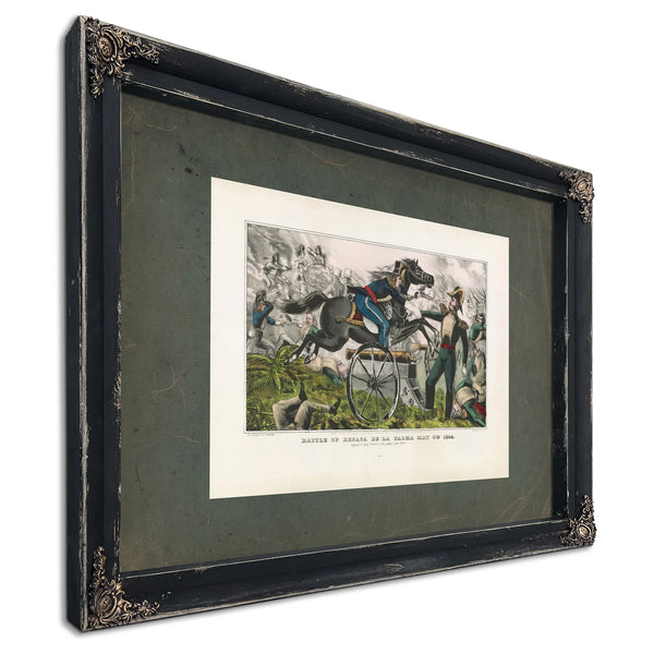 Battle of Resaca De La Palma May 9th 1846 Capture of Genl Vega by the Gallan — Ebony Framed Canvas Print | Bella Frye