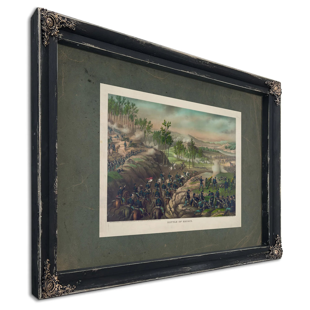 Battle of Resacamay 13 to 16 1864 1889 — Ebony Framed Canvas Print | Bella Frye