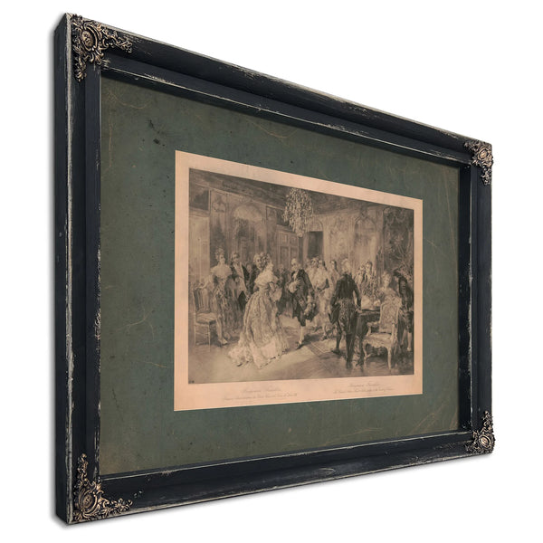 Benjamin Franklin the United States First Ambassador at the Court of France — Ebony Framed Canvas Print | Bella Frye