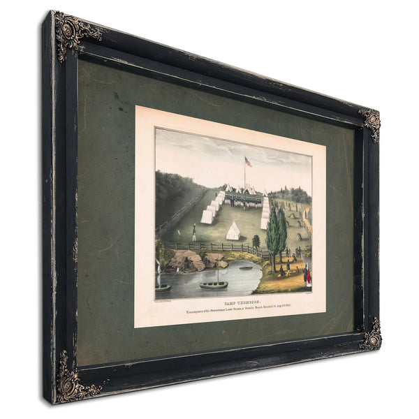Camp Thompson Encampment of the Springfield Light Guard 19th Century — Ebony Framed Canvas Print | Bella Frye