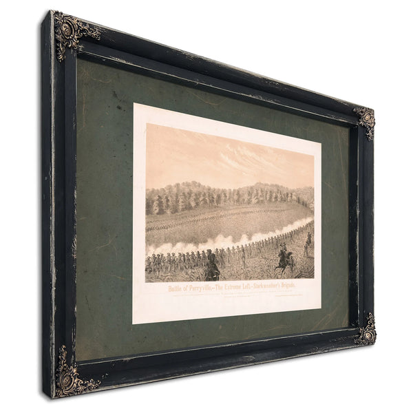 Battle of Perryvillethe Extreme Left Starkweathers Brigade 19th Century — Ebony Framed Canvas Print | Bella Frye