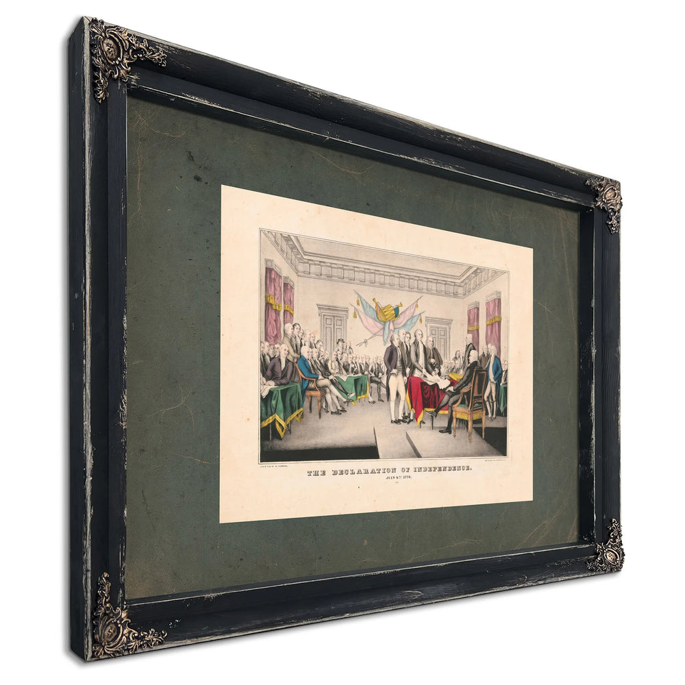 Declaration of Independence July 4th 1776 1835 1856 1 — Ebony Framed Canvas Print | Bella Frye