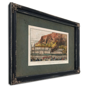 Burning of the New York Crystal Palace_ on Tuesday Oct 5th 1858 1858 — Ebony Framed Canvas Print | Bella Frye