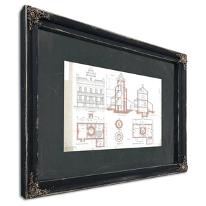 The Keepers Blueprint Blackistone Island Light Station — Ebony Framed Canvas Print | Bella Frye