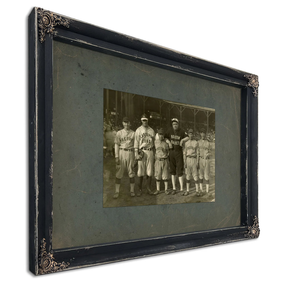 Babe Ruth Lou Gehrig 1927 Barnstorming Tour 423f32 — Ebony Framed Canvas Print | Bella Frye