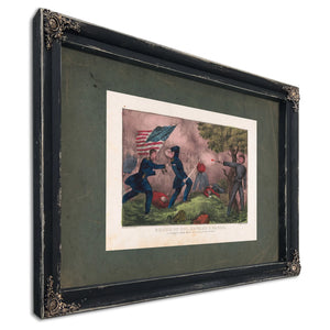 Death of Col Edward D Baker_ at the Battle of Balls Bluff Near Leesburg Va O — Ebony Framed Canvas Print | Bella Frye