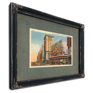 Electric Dreams of the Great White Way Times Square Nocturne — Ebony Framed Canvas Print | Bella Frye