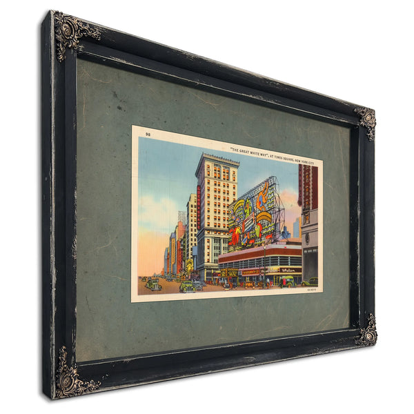 Electric Dreams of the Great White Way Times Square Nocturne — Ebony Framed Canvas Print | Bella Frye