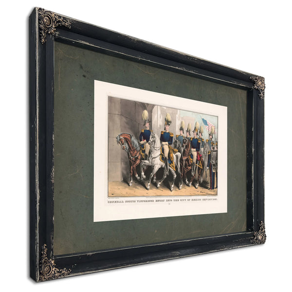 General Scotts Victorious Entry Into the City of Mexico Sept 14th 1847 1847 — Ebony Framed Canvas Print | Bella Frye