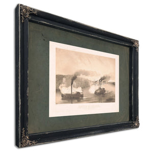 Battle of Shiloh the Gunboats Tylor Tyler and Lexington Supporting the Natio — Ebony Framed Canvas Print | Bella Frye