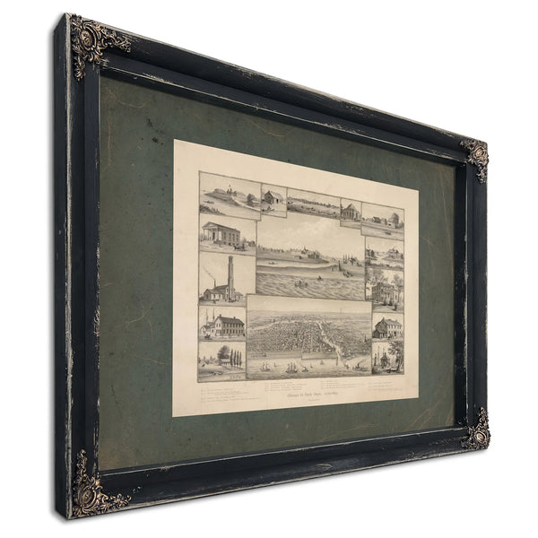 Chicago in Early Days 1779 1857 1893 — Ebony Framed Canvas Print | Bella Frye