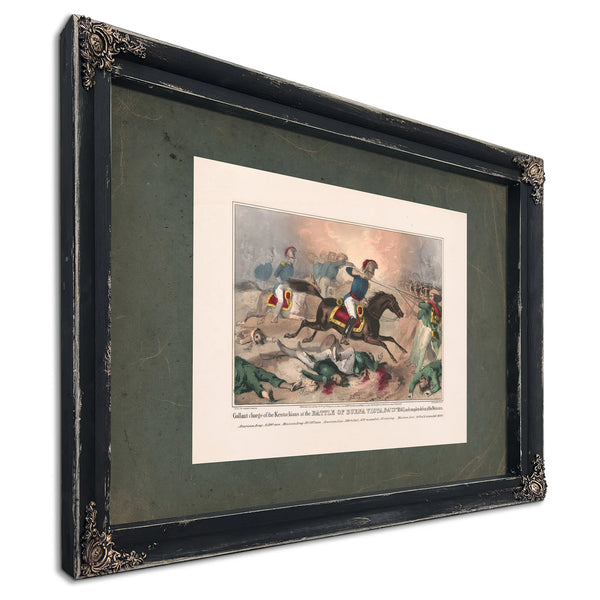 Gallant Charge of the Kentuckians at the Battle of Buena Vista Feby 23nd 184 — Ebony Framed Canvas Print | Bella Frye