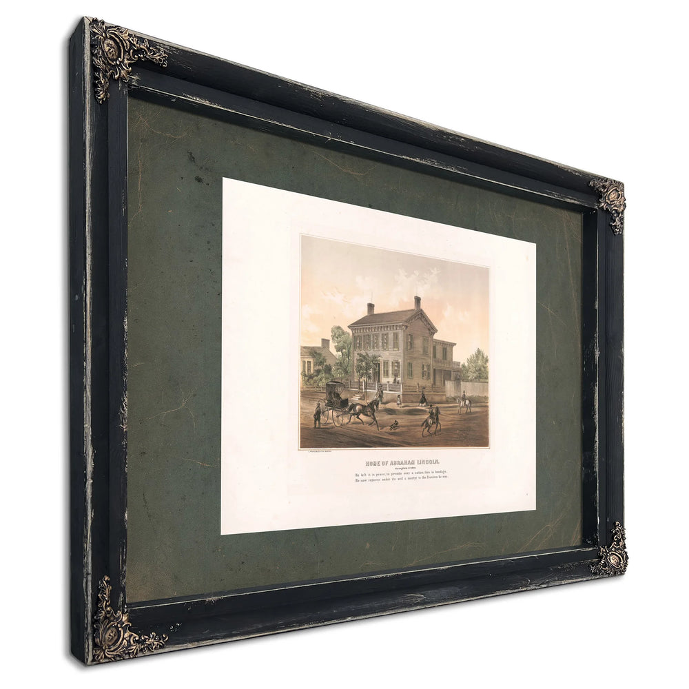 Home of Abraham Lincoln Springfield Ills 186 1865 187 — Ebony Framed Canvas Print | Bella Frye