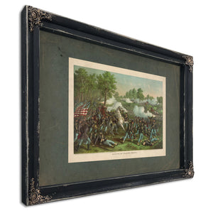 Battle of Wilsons Creekaug 1 1861union Gen Lyon Conf Gen Mcculloch 1893 — Ebony Framed Canvas Print | Bella Frye