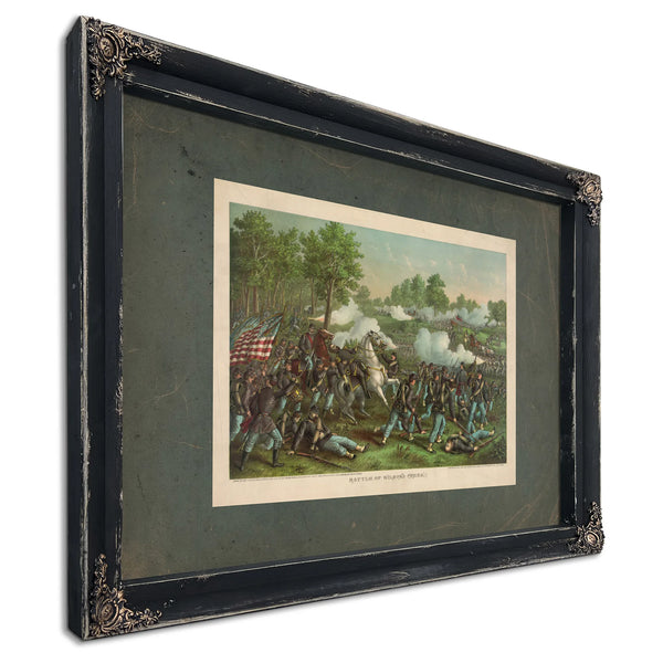 Battle of Wilsons Creekaug 1 1861union Gen Lyon Conf Gen Mcculloch 1893 — Ebony Framed Canvas Print | Bella Frye