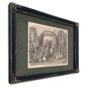 George Washington Entering Trenton 1789 197 — Ebony Framed Canvas Print | Bella Frye