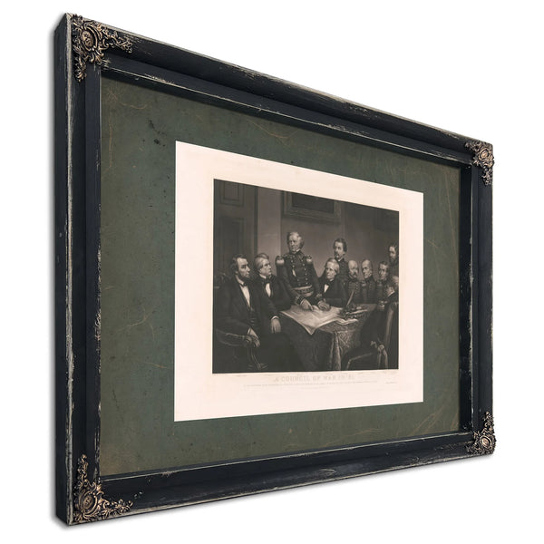 a Council of War in 61 19th Century — Ebony Framed Canvas Print | Bella Frye