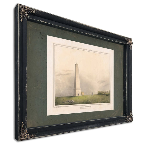 Groton Monument 19th Century — Ebony Framed Canvas Print | Bella Frye