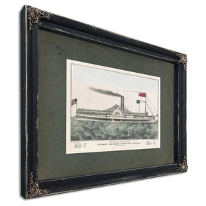 Buffalo Chicago Steam Packet Empire State_ M Hazard Commander 1835 1856 — Ebony Framed Canvas Print | Bella Frye