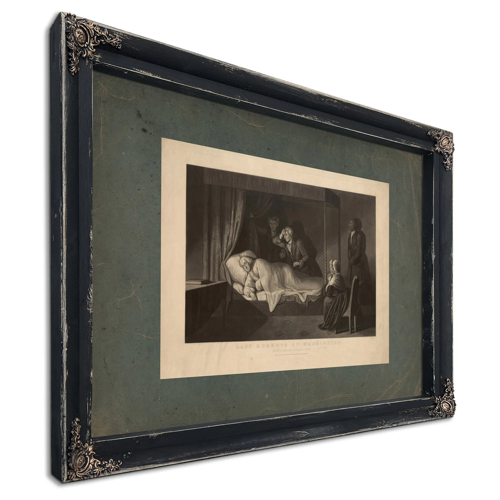 Last Moments of Washington 1864 — Ebony Framed Canvas Print | Bella Frye
