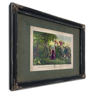 First Landing of Columbus on the Shores of the New World_ at San Salvador Wi — Ebony Framed Canvas Print | Bella Frye