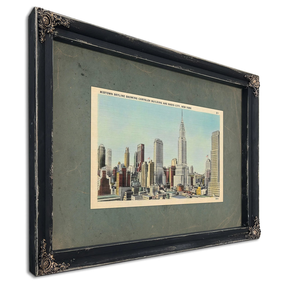 Steel Cathedral Dreams Manhattans Art Deco Ascension — Ebony Framed Canvas Print | Bella Frye