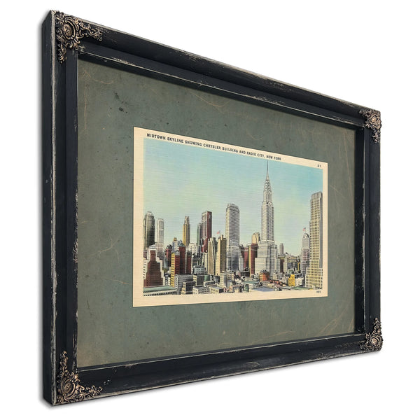 Steel Cathedral Dreams Manhattans Art Deco Ascension — Ebony Framed Canvas Print | Bella Frye