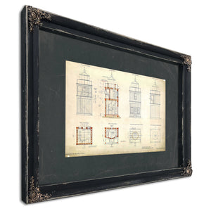 The Keepers Blueprint Fort Carroll Light Station Technical Drawings — Ebony Framed Canvas Print | Bella Frye
